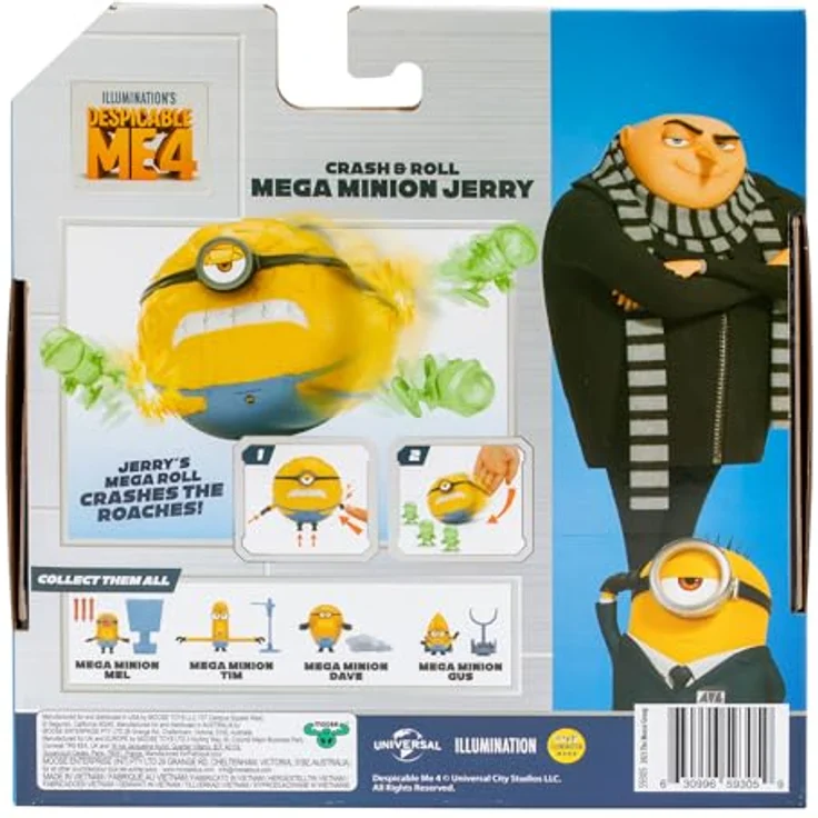 MINIONS Rasant rollender Mega Jerry, Sammelfigur aus "Ich – Einfach unverbesserlich 4", Ulticoloured mit verschiedenen Bewegungs- und Spielmöglichkeiten – Bild 5