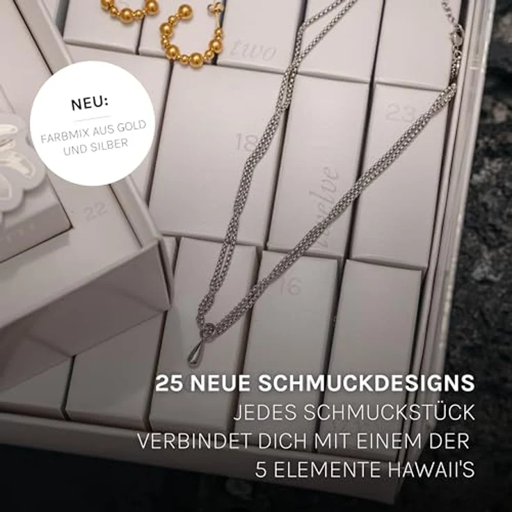Purelei® Schmuck Adventskalender (Bicolor), 25 exklusive Schmuckstücke, wiederverwendbar, Geschenk für Frauen – Bild 4