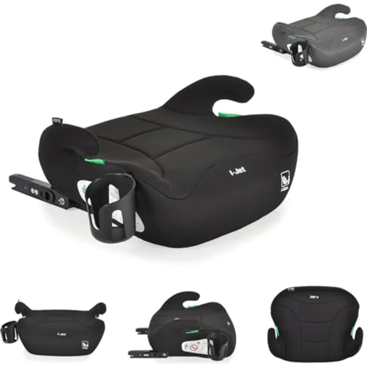 Moni Kindersitz I-Jet, Kindersitzerhöhung ECE R129/i-Size Norm mit abnehmbarem Bezug und Isofix, für Kinder 125-150 cm, komfortable Armlehnen – Bild 1