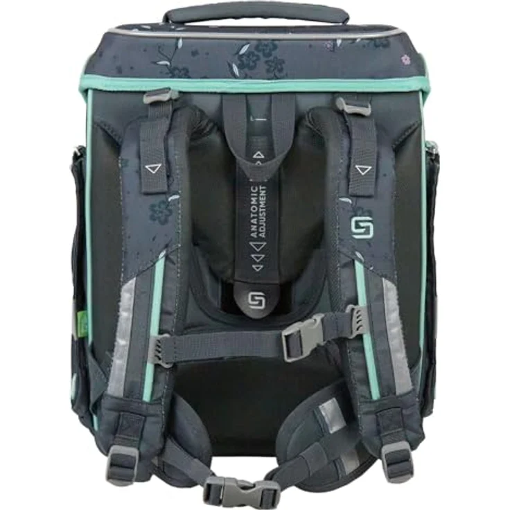 Schneiders Ergolite Mint Meadow Mädchen Schultasche, 9-teiliges Set, orthopädisch geprüft, mit LED-Leuchtstäben, ergonomisch, mint – Bild 3