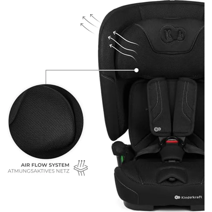 Kinderkraft Fix2Go Autokindersitz Black, 9-36 kg mit Schlaffunktion, Neigungsverstellung und SAFERIDE Sensor – Bild 10