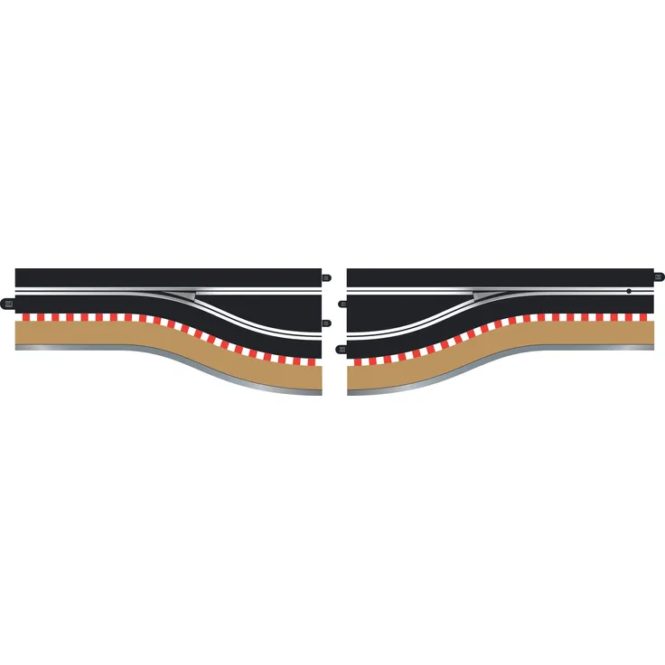 Scalextric Pitlane Left 525mm, Erweiterung für Autorennbahnen