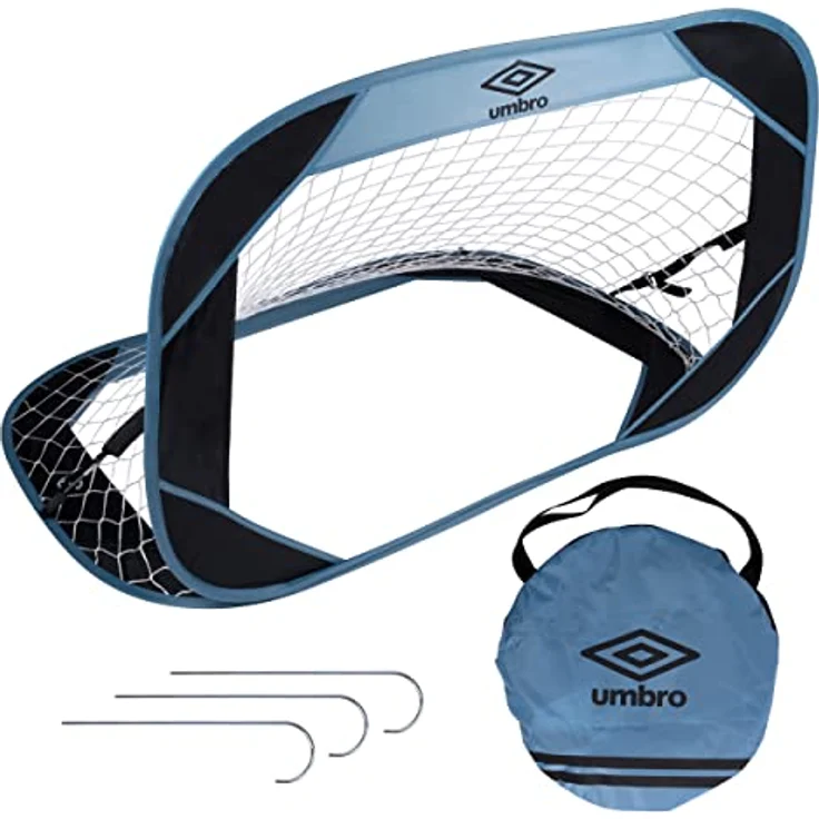 Umbro Pop-Up Fußballtor-110 x 78 x 78 cm-Inkl. Reisetasche-Fußball-Trainingsgeräte für alle Altersgruppen-Für drinnen und draußen-Schwarz/Gelb – Bild 1