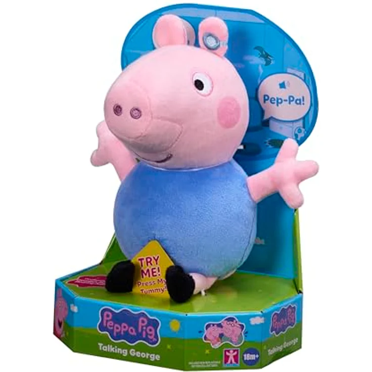 Chillfactor Peppa Pig Plüschfigur George, sprechendes Kuscheltier mit 7 Phrasen und Geräuschen, weich und kuschelig – Bild 3