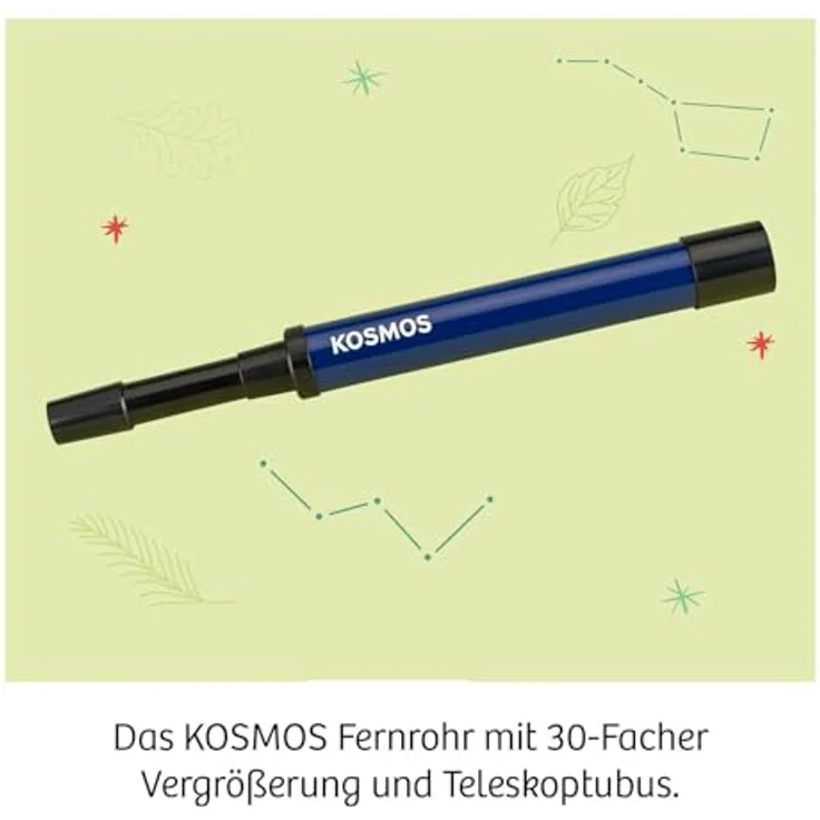 KOSMOS 676940 Fernrohr, Linsenfernrohr mit 30-facher Vergrößerung, stabiler Okularauszug, für Kinder ab 8 Jahren, mit Tipps zur Anwendung und Beobachtungen – Bild 2