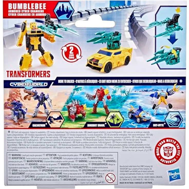 HASBRO Transformers Cyberworld Bumblebee, 10 cm Armoured Cyber Changers Figur mit verwandelbarem Blaster, ab 6 Jahren geeignet – Bild 12
