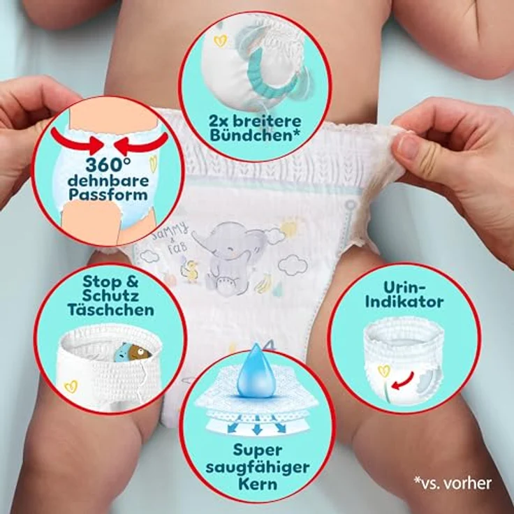 Pampers Premium Protection Pants, Windeln Größe 4, 42 Stück für 9-15 kg, mit Rundum-Auslaufschutz und elastischem Bündchen – Bild 6