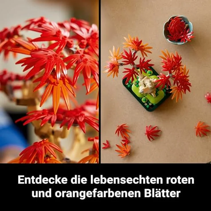 LEGO Botanicals Japanischer Roter Ahorn, Bonsai-Baum Bauset mit roten & orangen Blättern in dunkelgrüner Schale, künstliche Pflanze für Erwachsene - 10348 – Bild 5