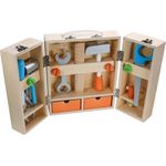 Vedes Spielwerkzeugkoffer Holz Werkzeugkoffer mit Werkzeug für Kinder ab 3 Jahren SpielMaus, (21-tlg), Fördert Geschicklichkeit, Motorik, Konzentration