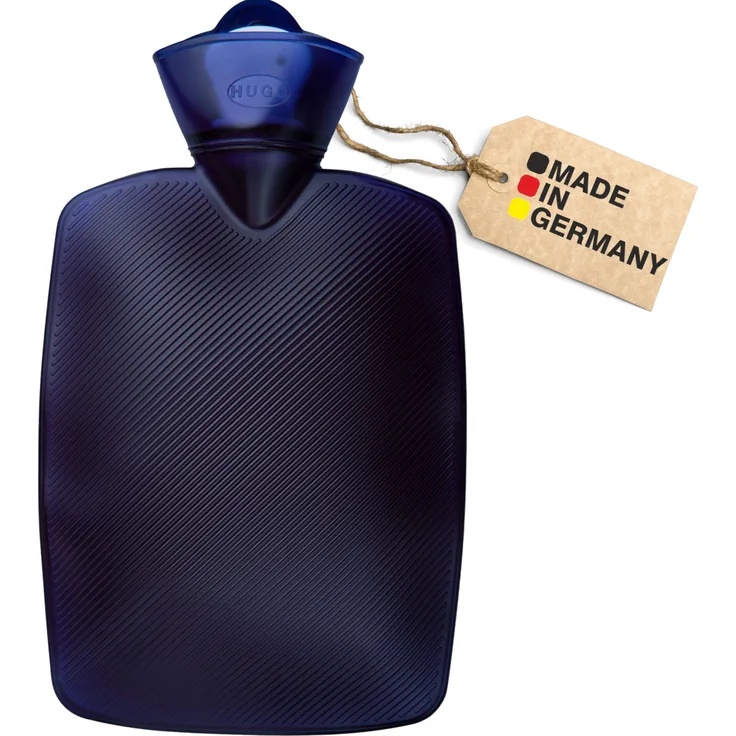 Hugo Frosch Wärmflasche Auslaufsicherer Bauchwärmer 1.8 L, Transparentes Orange, Made in Germany