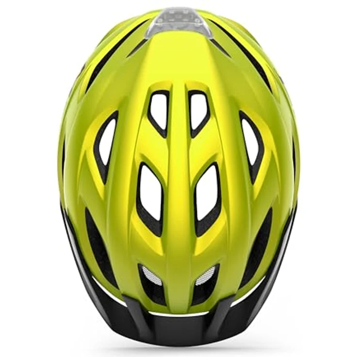 MET Crossover Fahrrad Helm, Limettengelb Metallic Matt, Einheitsgröße mit erweiterter Kopfabdeckung und Safe-T Sport Fit System – Bild 4