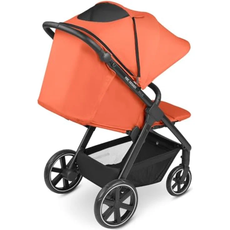 ABC Design Alltagsbuggy Avus – Handlicher und komfortabler Buggy für den Alltag mit flacher Liegeposition und kompaktem Faltmaß mit Transportsicherung – ab Geburt bis 22 kg (carrot) – Bild 4