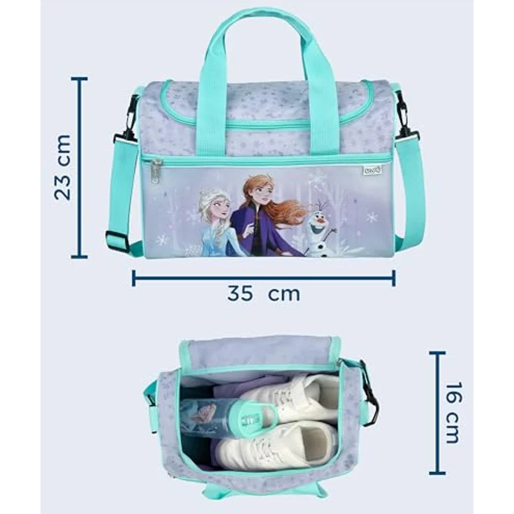 Scooli Sporttasche Frozen, Kindersporttasche mit 10,5 Litern Volumen, blau – Bild 2