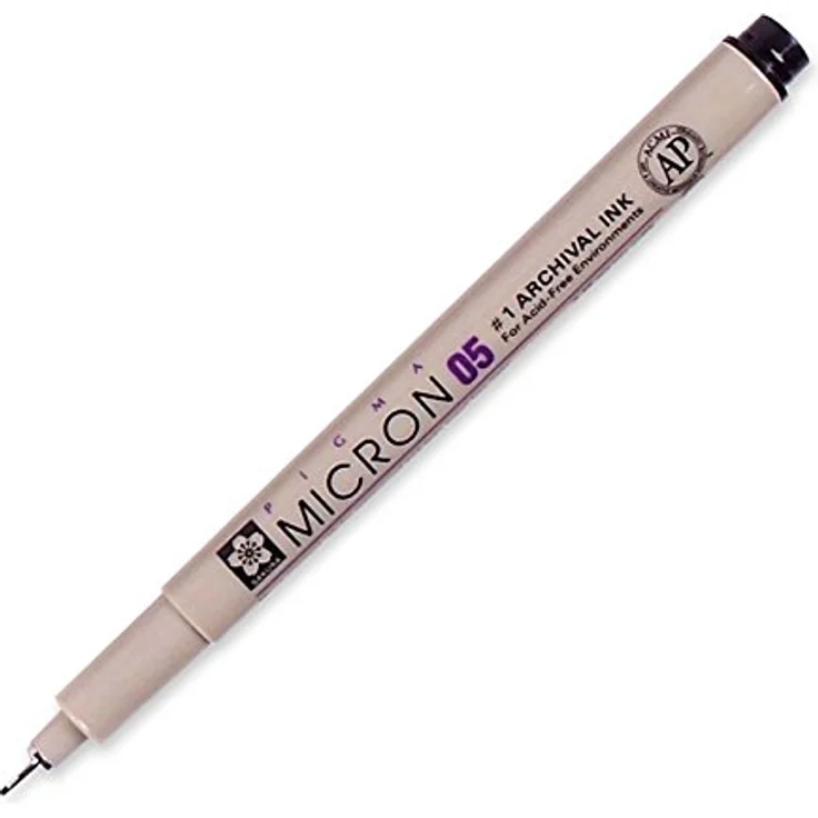 Sakura Pigma Micron Fineliner-Set, schwarz, 6 St. mit dokumentenechten, wasserfesten Tinten in 6 Spitzenbreiten von 0,2 bis 0,5 mm – Bild 4