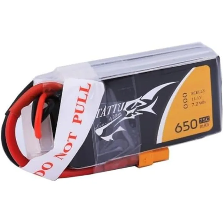 Tattu Akumulator 650mAh 11,1V 75C 3S1P, Hochleistungsakku für ferngesteuerte Fahrzeuge, langlebig und flexibel