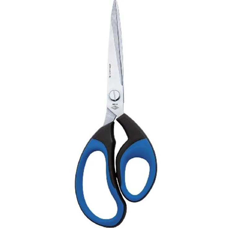 WEDO Softcut Papierschere, 21 cm, Edelstahl-Schneidequalität, schwarz/blau, für Links- und Rechtshänder