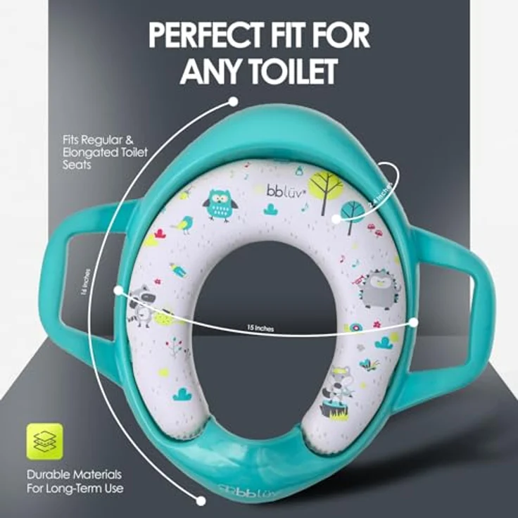 bblüv Pöti Toilettensitz für Töpfchentraining, rutschfest mit abnehmbaren Kissen, Aqua Türkis – Bild 5