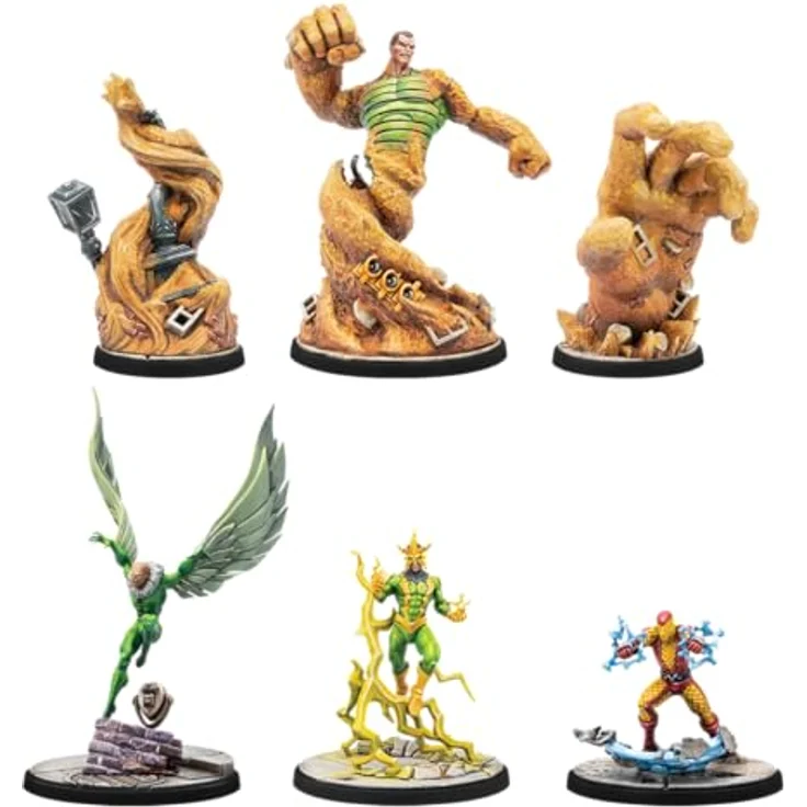 Atomic Mass Games Marvel: Crisis Protocol, Electro, Sandman, Shocker und Vulture Character Pack, detaillierte Sammelfiguren für Strategiespiel – Bild 6