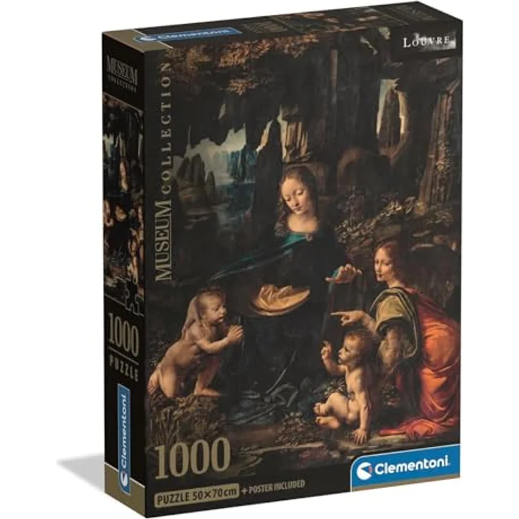 Clementoni Museum Collection Puzzle 1000 Teile, Leonardo Felsgrottenmadonna, 70 x 50 cm für Erwachsene, anspruchsvolles Motiv, 14-99 Jahre, 39976 – Bild 1