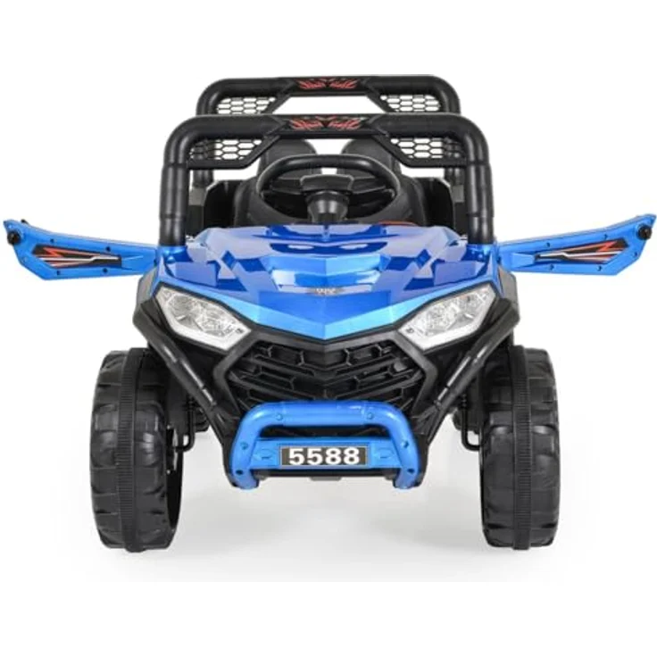 Moni Buggy Fast UTV 5588, Kinder Elektroauto mit Fernbedienung, MP3 und USB, für 3-10 Jahre, blau – Bild 4