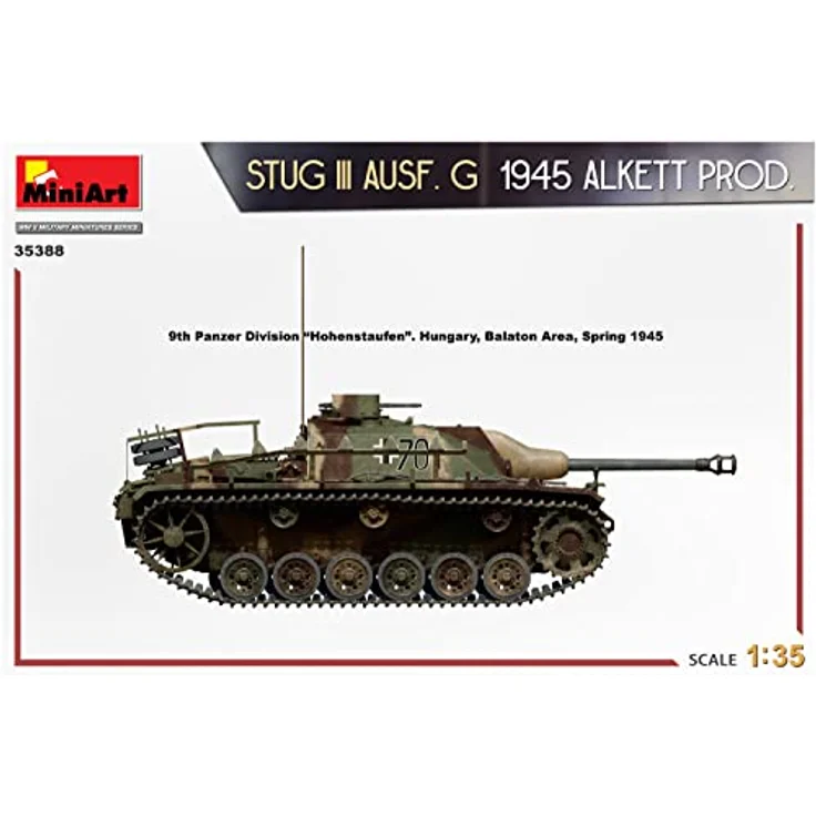 Mini art StuG III Ausf. G 1945 Alkett Prod., Modellfahrzeug im Maßstab 1:35 mit beweglichen Winterkettengliedern und detailgetreuen Photoätzteilen – Bild 14
