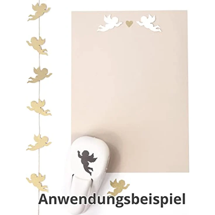 ARTOZ Stanzer - Engel, 5 cm - Papierstanzer, Locher, Motivstanzer für Weihnachten, Hochzeit, Taufe - Lochstanzer mit Putto Motiv, geeignet bis 220 g/m² – Bild 2