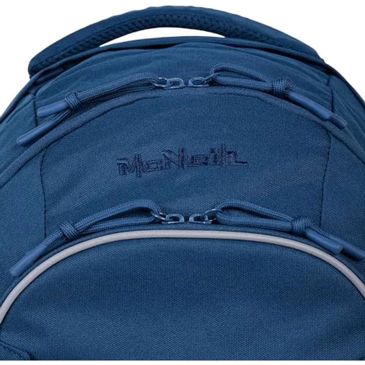 McNeill Schulrucksack MILO, blauer Schulranzen mit gepolsterten Rückriemen, Air-Flow-System und Organizer-Fächern – Bild 5
