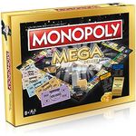Winning Moves Monopoly - Mega Deluxe Edition Luxus Brettspiel mit 12 zusätzlichen Spielfeldern, 250.000 M Startkapital, Silbernen Wolkenkratzern und Tempowürfel, für 2-6 Spieler, deutsch