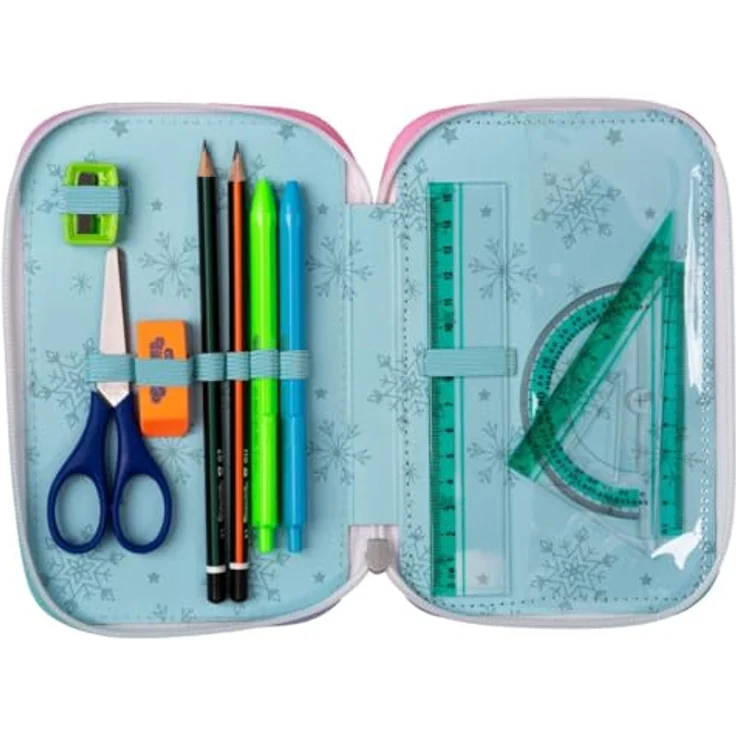 CoolPack Federmäppchen Etui, Disney, Frozen, befüllt mit Buntstiften und Fasermalern – Bild 3