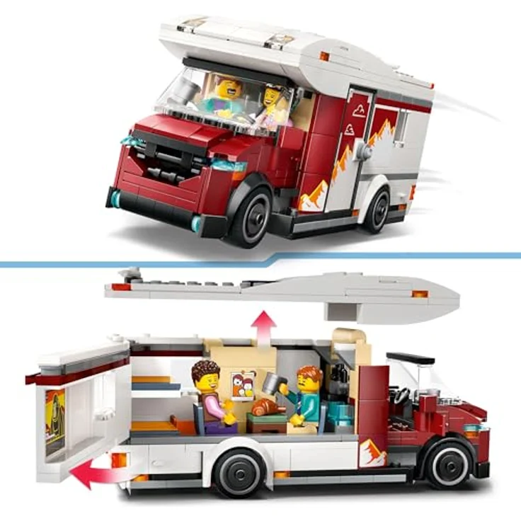 LEGO City Abenteuer-Wohnmobil - Wohnwagen Spielzeug für Jungen und Mädchen ab 6 Jahren - Inkl. 3 Minifiguren und Camping Zubehör - Geschenkidee zum Geburtstag und für die Feiertage 60454, LEGO Klemmbausteine – Bild 3