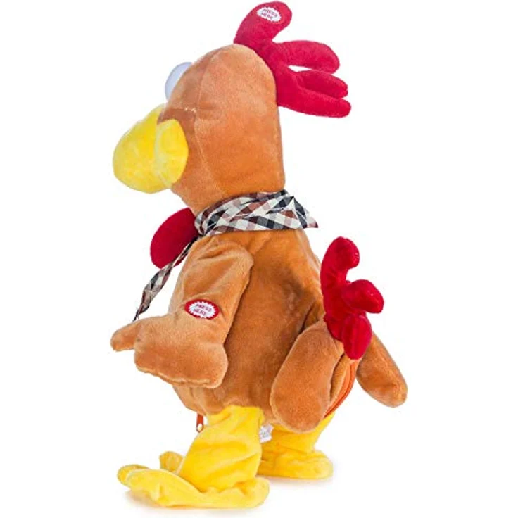 Goods & Gadgets Singender & Tanzender Gockel in Gelb, Kuscheltier Huhn mit Sound & Bewegung, batteriebetrieben, 0,11 kg – Bild 4