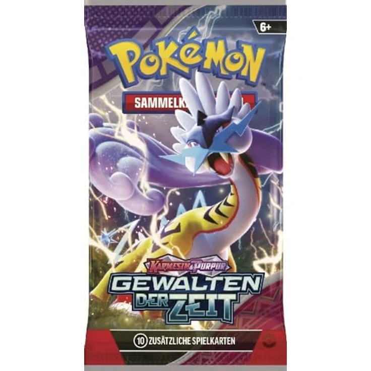 AMIGO Spiel + Freizeit GmbH Pokémon (Sammelkartenspiel), PKM KP05 Booster - Karmesin & Purpur – Gewalten der Zeit, 10 zufällig sortierte Karten, inklusive Code-Karte für Online-Boosterpack (Farbe: bunt) – Bild 6