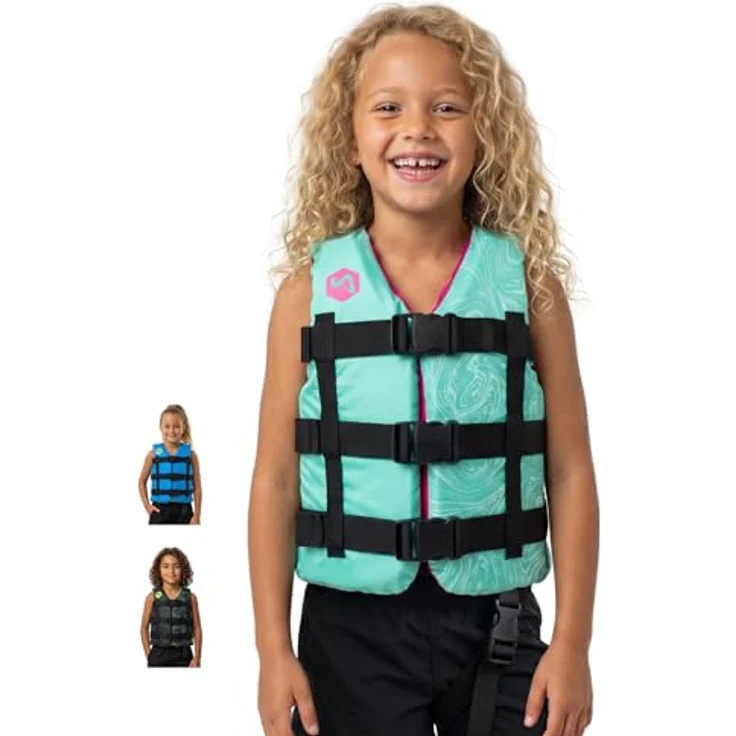 MESLE Schwimmweste Kinder H210 Junior, 50N Auftriebsweste mit Schrittgurt für 25-40 kg, Prallschutzweste für Mädchen & Jungs, flexibel und leicht, ideal für SUP und Kajak, 6-10 Jahre – Bild 1