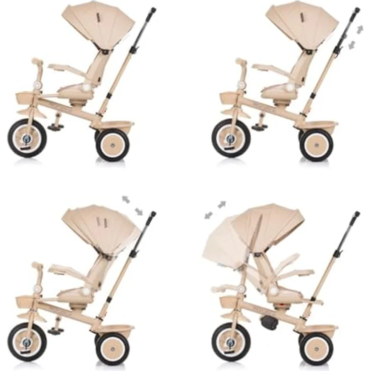 Chipolino Tricycle Marathon 2 in 1, Dreirad mit umkehrbarem Sitz, Höhenverstellbarem Schiebegriff, Gummirädern und Sonnendach – Bild 3