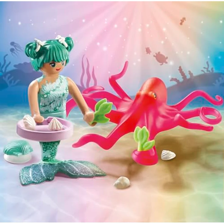 Playmobil® Konstruktions-Spielset Meerjungfrau mit Farbwechselkrake (71503), Princess Magic, (13 St), Made in Europe – Bild 3