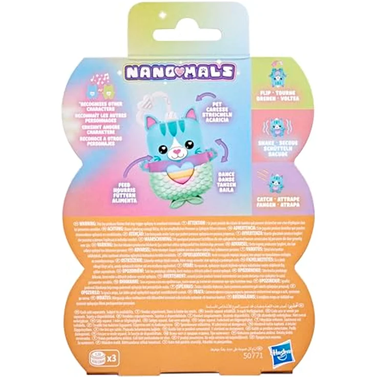 Nano-Mals Pawtricia, elektronisches Fidget-Tierchen in Blau mit farbwechselnder Herzanzeige, interaktiven Geräuschen und ansteckbarem Outfit – Bild 10