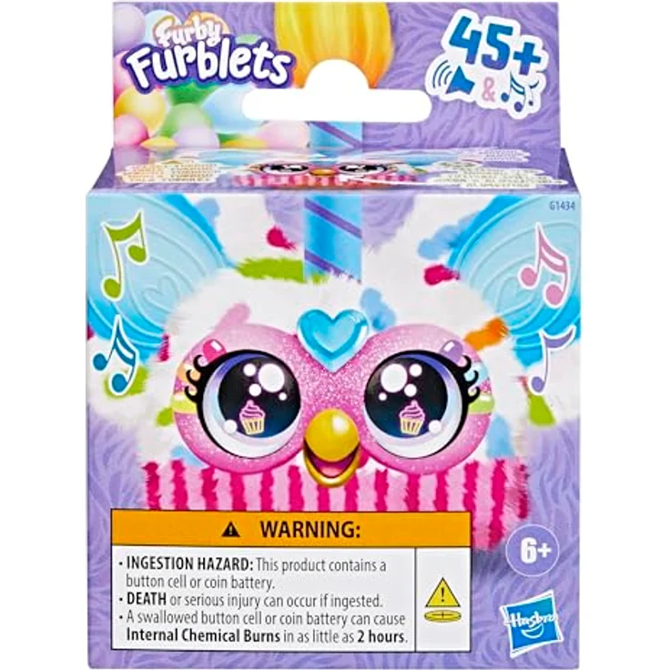 Furby Furblets Bee-Day, elektronisches Mini-Plüschspielzeug, singt "Happy Birthday", 5 cm mit Schlüsselanhänger – Bild 2