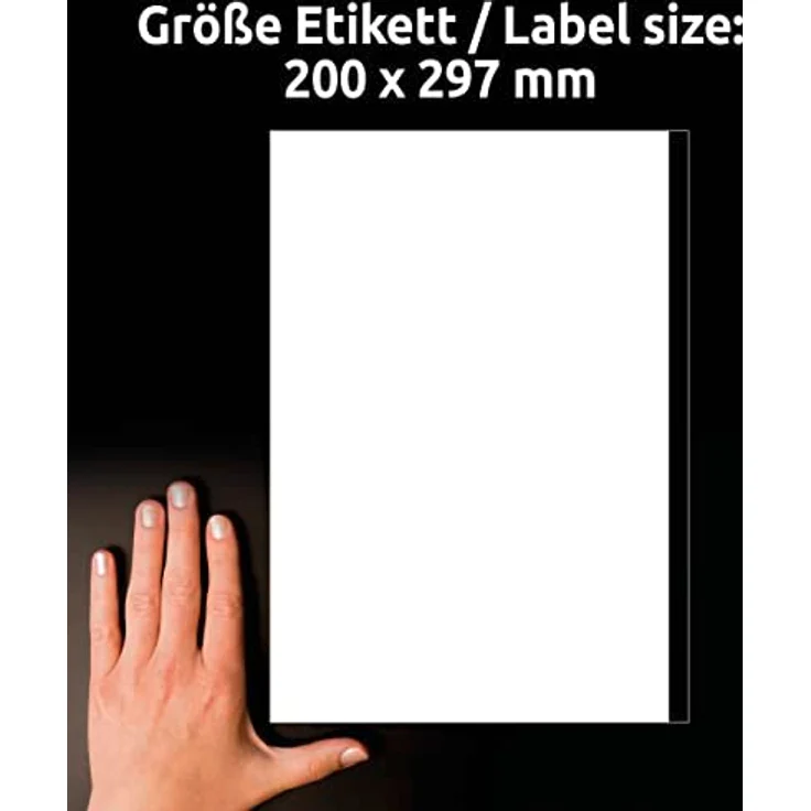 AVERY Zweckform 3418 Universal Etiketten (100 Klebeetiketten, 200x297mm auf A4, Papier matt, bedruckbare Versandetiketten, selbstklebende Versandaufkleber mit ultragrip, DHL) 100 Blatt, weiß - AVERY Zweckform 3418 Universal Etiketten, 100 Blatt, weiß, mit ultragrip-Technologie und FSC-zertifiziertem Papier – Bild 4