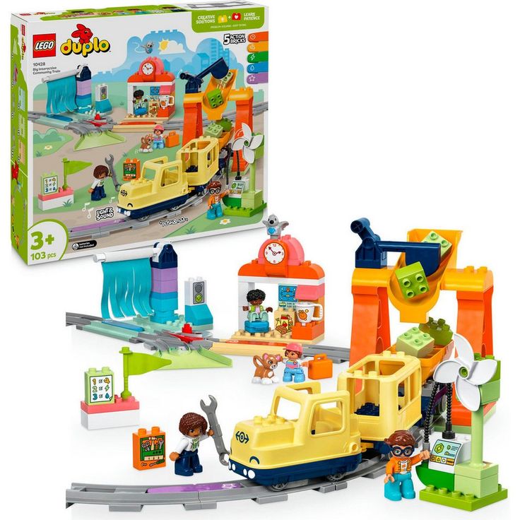 LEGO® Große interaktive Eisenbahn (10428), LEGO DUPLO Town Konstruktionsspielsteine, (103 St), Made in Europe