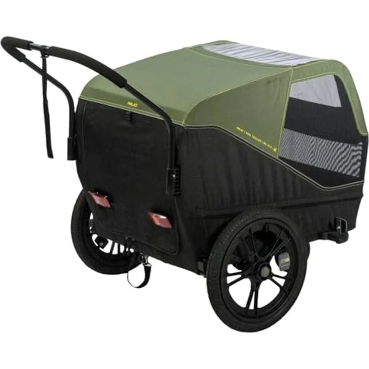XLC Fahrrad-Hundeanhänger Dog Medium BS-C12, faltbarer Fahrradanhänger mit Insekten- und Wetterschutzdach, max. 25 kg belastbar, inkl. Buggyrad und Sicherheitseinrichtungen – Bild 4