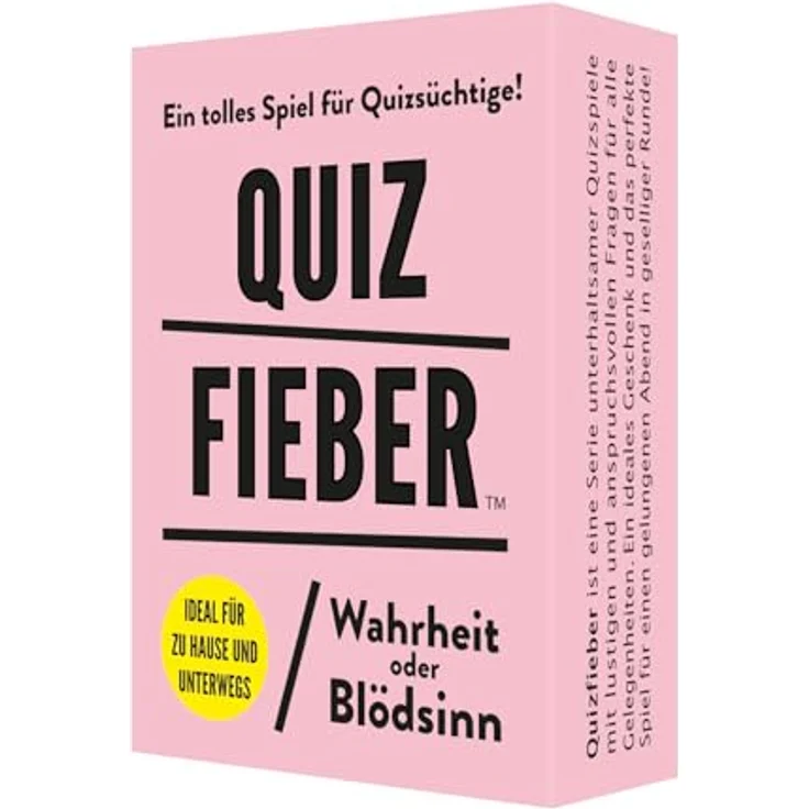 Kylskapspoesi AB KYL43044 Quizfieber, Kartenspiel für Wahrheit oder Blödsinn, hohe Qualität, rosa – Bild 1