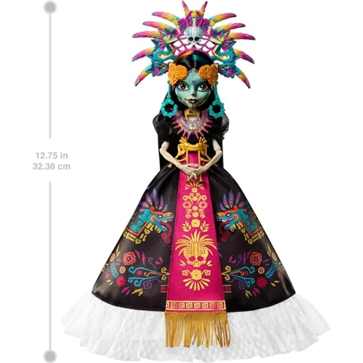 Mattel Lalka Monster High Skullector Skelita Calaveras, Sammelfigur zur Edycja Día de Muertos, 32 cm, mehrfarbig – Bild 2