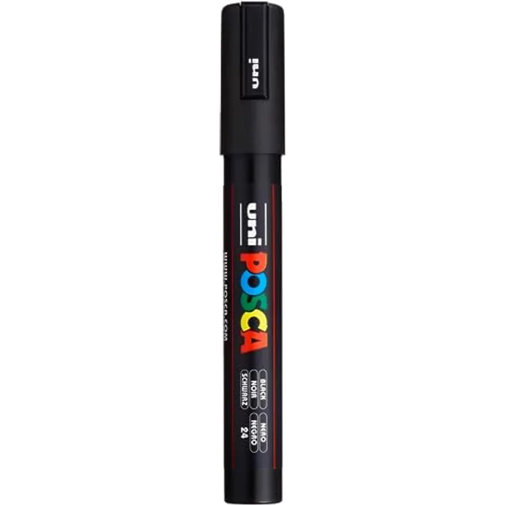 uni-ball 182599 - Marker POSCA mit mittelfeiner Rundspitze schwarz, 1 Stück