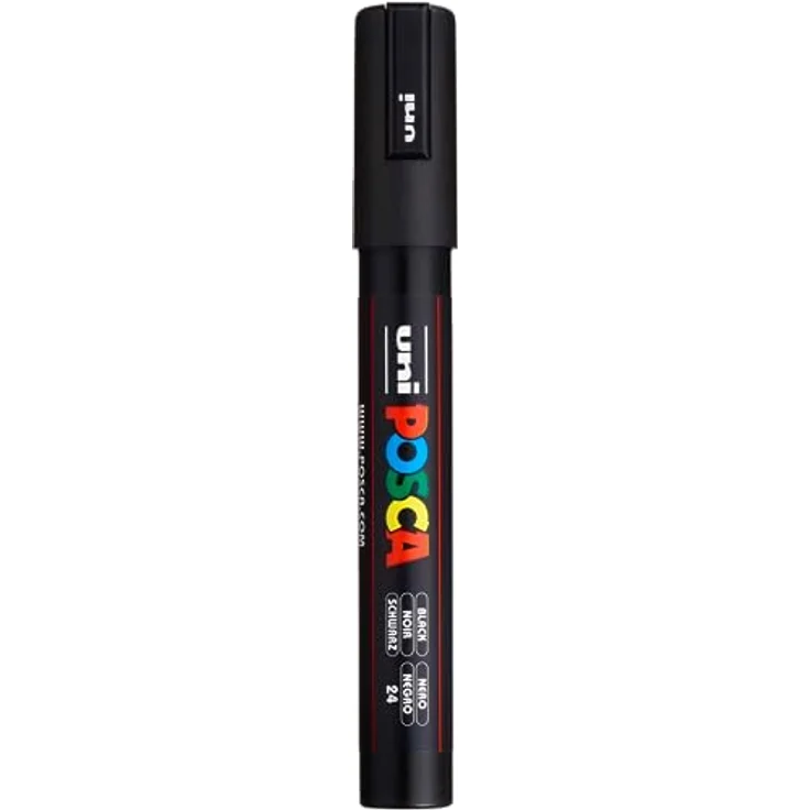 uni-ball 182599 - Marker POSCA mit mittelfeiner Rundspitze schwarz, 1 Stück – Bild 1