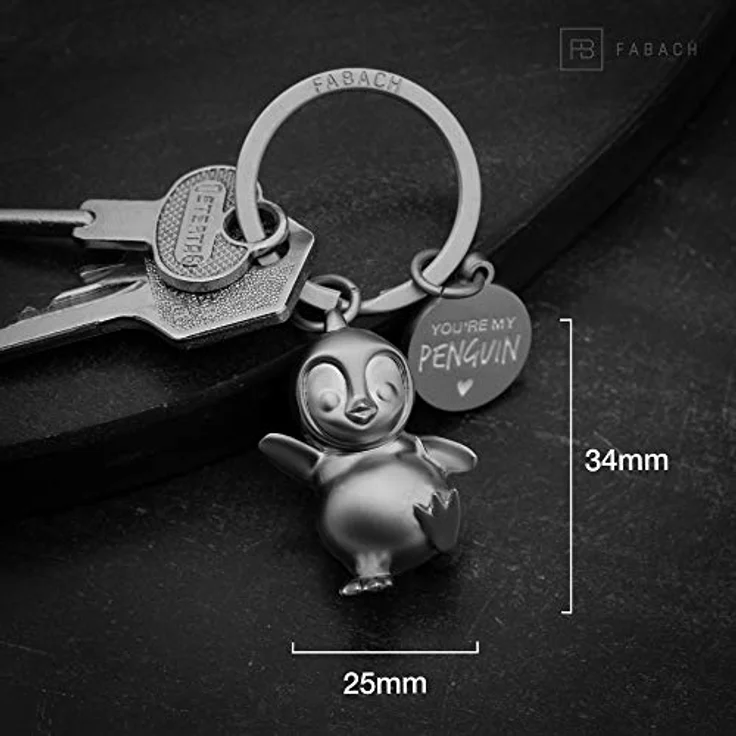 FABACH Pinguin Schlüsselanhänger Breezy, Glücksbringer mit Gravur "You're My Penguin", in Schwarz, Roségold oder Silber - Geschenk für Partner zu Geburtstag und Jahrestag – Bild 4