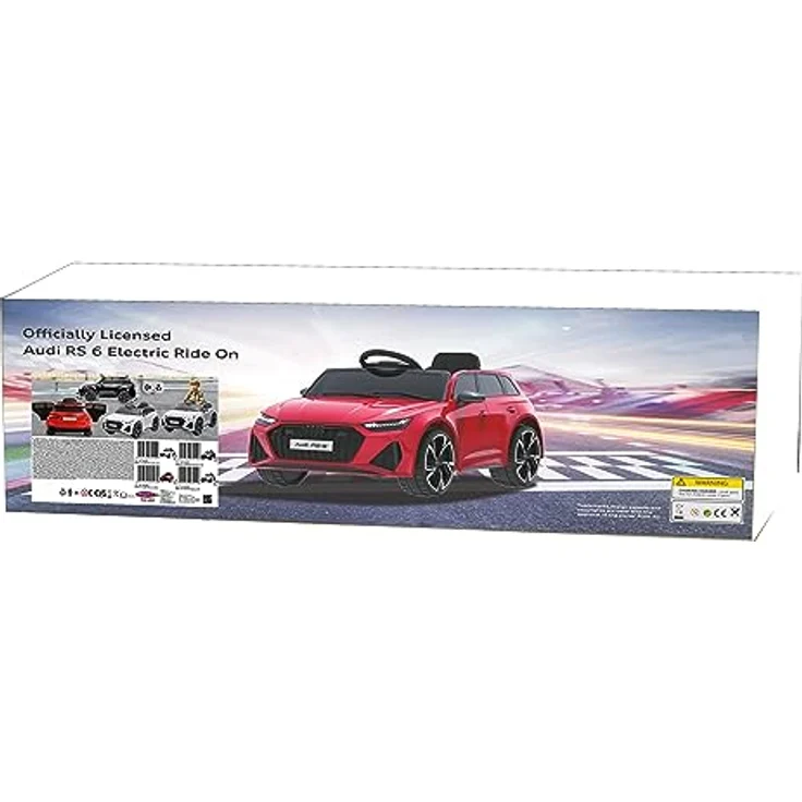 Jamara Elektro-Kinderauto Ride-on Audi RS 6, 12V, 2,4 GHz, offiziell lizenziert, beleuchtetes Armaturenbrett, Bluetooth, USB-Anschluss, Akkustandanzeige, Motorsound, LED-Licht, belastbar bis 30 kg – Bild 8