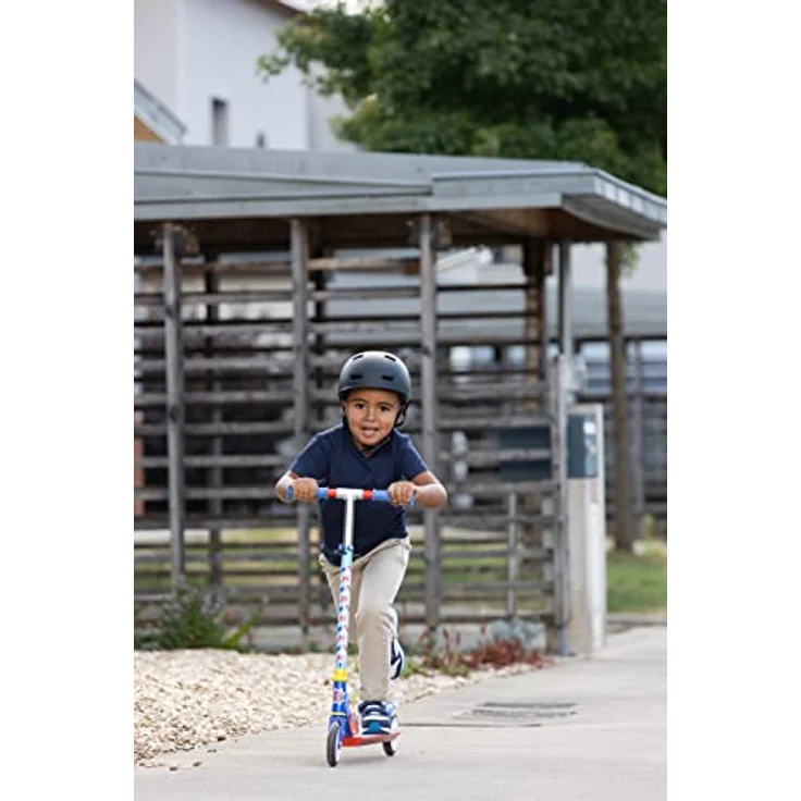 Smoby Spidey 2W Foldable Scooter, Kinderroller mit 2 Rädern und Bremse, zusammenklappbar, blau – Bild 3