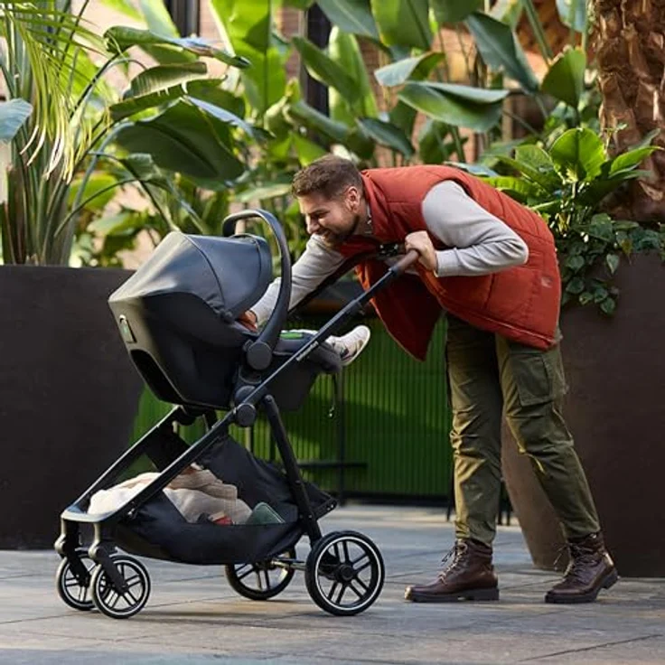 Bebeconfort Luvia Trio, Kombikinderwagen 3 in 1 mit Babyschale und Aufsatz, Smartes Faltsystem, Verstellbarer Schieber, für Kinder 0–4 Jahre, Mineral Graphite – Bild 12
