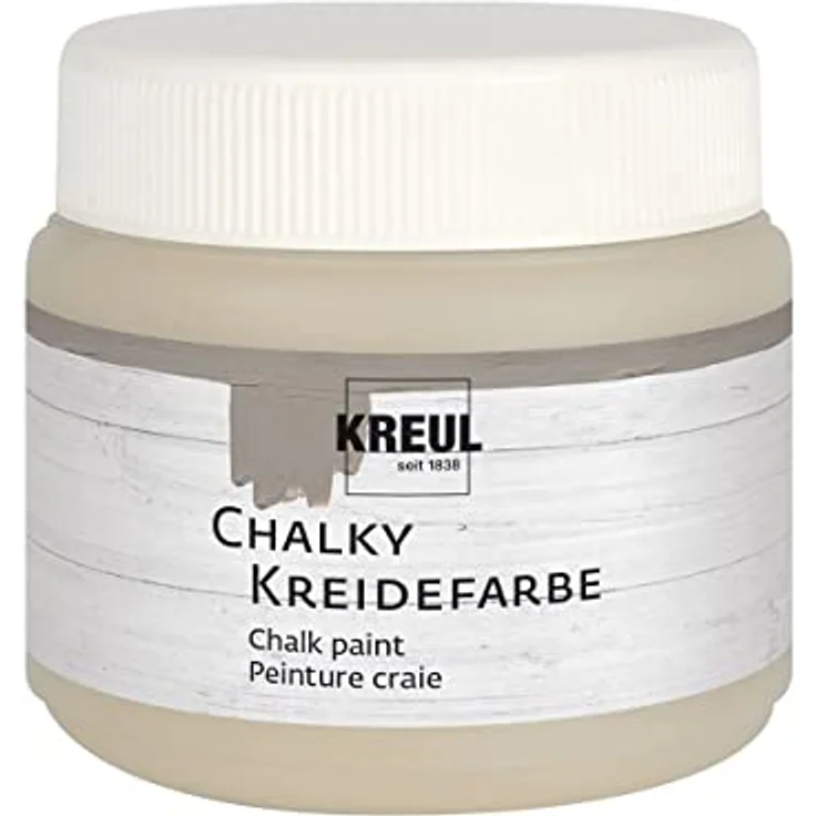 KREUL Chalky Kreidefarbe Noble Nougat, 150 ml, sanft-matt, schnelltrocknend, cremig deckend für Used Look Effekte – Bild 1