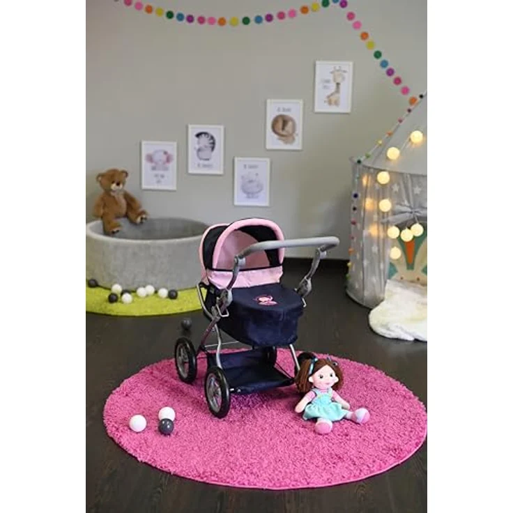 Knorrtoys Puppenwagen First Princess Blue, verstellbares Verdeck,  hhenverstellbarer Schieber, praktisches Einkaufsnetz, fr Puppen bis ca.  50 cm: Tests, Infos & Preisvergleich